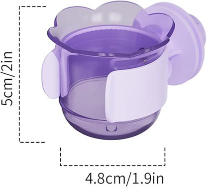 2pcs/4pcs PET Bird Bowls with Clamp, Bird Cage Feeder, Durable Water Bowl, Feeding Cups, Water Feeder for Cockatiel, Parakeet, Macaw, Finches, Lovebirds, Small Animals Gray (Purple, 2pcs)