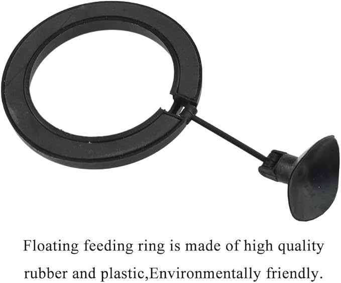 2Pcs Fish Feeding Rings Black Mixed Shape Floating Food Feeder Circle with Suction Cup for Fishes Tank Aquarium Turtle Betta Goldfish Small Fish Feeding Accessories Floating Plant Duckweed Ring