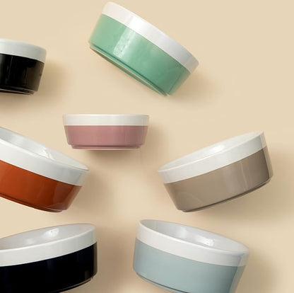 Waggo Dipper Ceramic Dog Bowl for Small and Large Breeds - Heavyweight and Durable Pet Food and Water Dish Crock, Dishwasher Safe, Modern (Medium, Cloud)