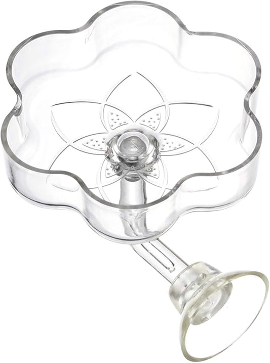 Aquarium Shrimp/Small Fish Feeding Dish Feeder Dish, Acrylic Material, Mini Size (Magnolia Shaped)