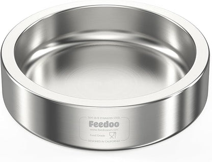 20oz Stainless Steel Cat Food & Water Bowl - Double Walled 304 Stainless Steel Non-Slip Cat Dish | BPA-Free & Dishwasher Safe for Indoor Cats