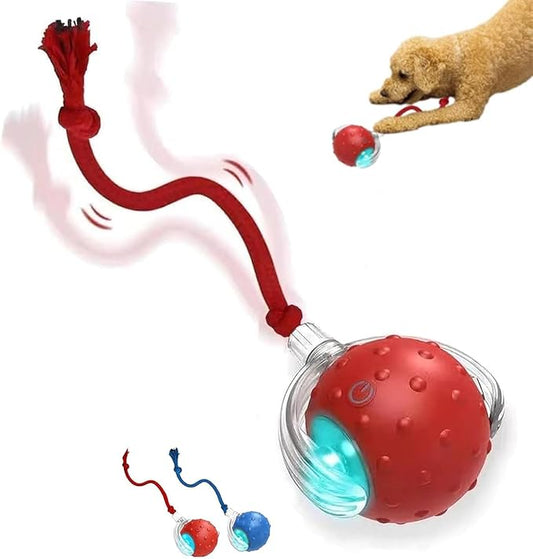 Tiny Fetch Dog Toy, Tinyfetch Interactive Dog Cat Toys Balls with Birdsong, 360° Smart Automatic Rolling Electric Dog Ball Toy, Fast Moving Balls Toys for Pets (red)