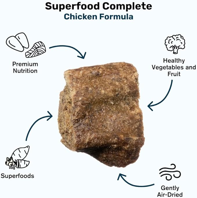 Superfood Complete, Air-Dried Adult Dog Food - High Protein, Zero Fillers, Superfood Nutrition by Katherine Heigl (24 oz., Premium Chicken)