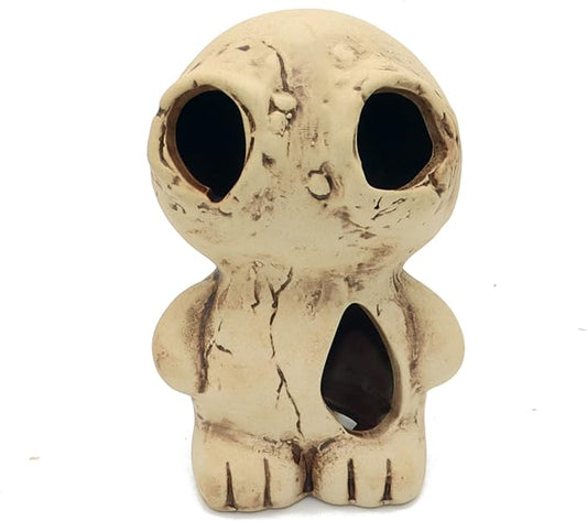 ALEGI Aquarium Ceramic Decoration Mountain, Cave Rock for Cichlids, Betta Fish Tank (Monster)