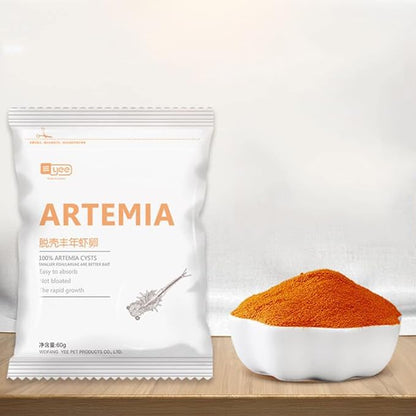 60G Brine Shrimp Shelling Eggfood Aquarium Hatching Tropic Fish Food for Feeding Baby Fishes Artemia Shelling Eggs