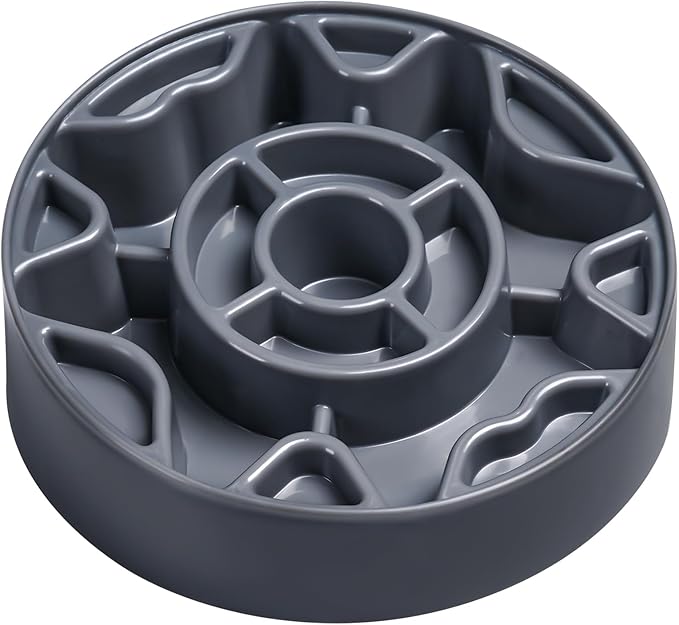 Tilted Slow Feeder Dog Bowl for Flat Face Breeds, Retro Style Non-Skid Food Bowl for Flat Face Breeds for Dogs & Cats Large, Small (Gray)