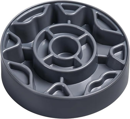 Tilted Slow Feeder Dog Bowl for Flat Face Breeds, Retro Style Non-Skid Food Bowl for Flat Face Breeds for Dogs & Cats Large, Small (Gray)