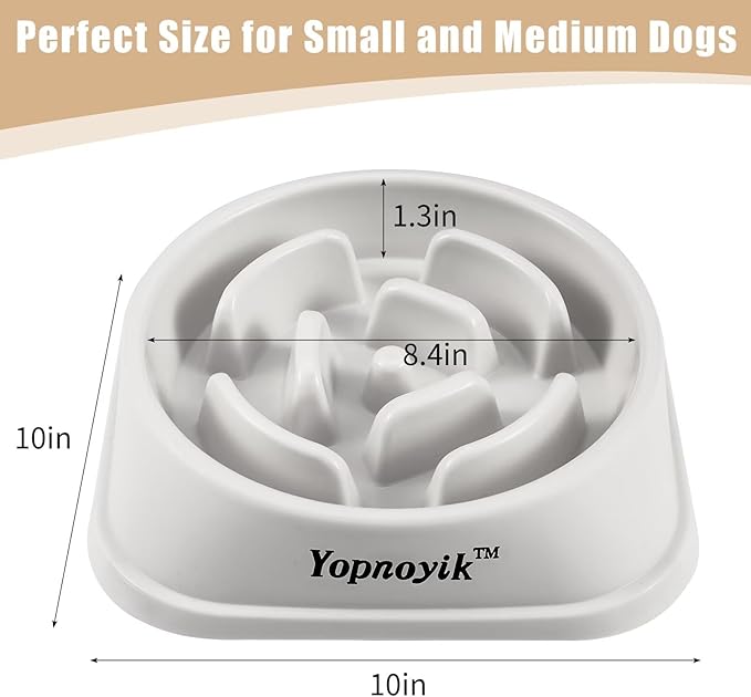 2 Pack Slow Feeder Dog Bowls for Healthy Eating, Non-Slip and Anti-Choking Design, Reduces Bloating & Overeating for Large Dogs, Easy to Clean
