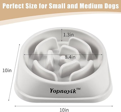 2 Pack Slow Feeder Dog Bowls for Healthy Eating, Non-Slip and Anti-Choking Design, Reduces Bloating & Overeating for Large Dogs, Easy to Clean