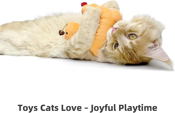 3 Pack Catnip Toys for Indoor Cats – Interactive Kitten Toys with Silvervine Stick & Feather, Durable Chew & Kick Cat Toys for Stress Relief & Play