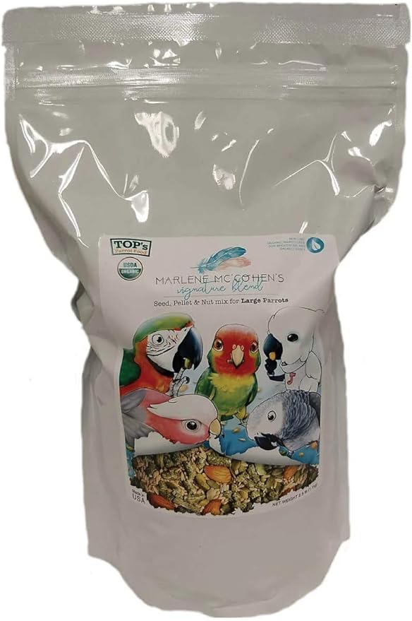 TOP's Parrot Food Marlene Mc'Cohen's USDA Certified Organic Signature Blend Bird Seed and Pellet Mix for Large Birds 2.