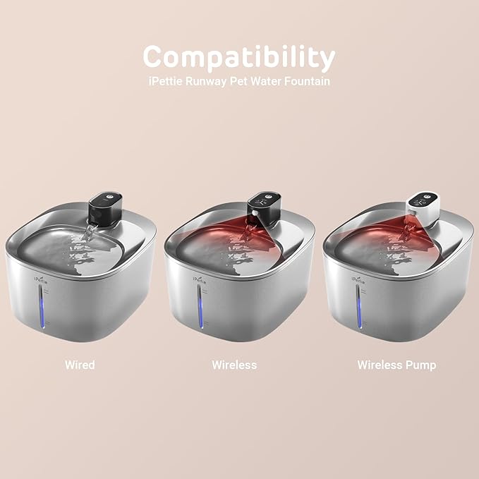 iPettie Water Fountain Pump for Runway Cat Water Fountain, IP-WF-S04-P, 1 Pack of Pump, Not Included Adapter