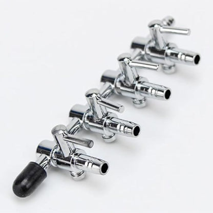 Aquarium Air Pump Splitter 13 in 1 Set 4-Way Air Flow Control Lever Valve & 4 Non-Return Check Valves & 8 Suction Cups for Fish Tank Airline Air Tube Hose