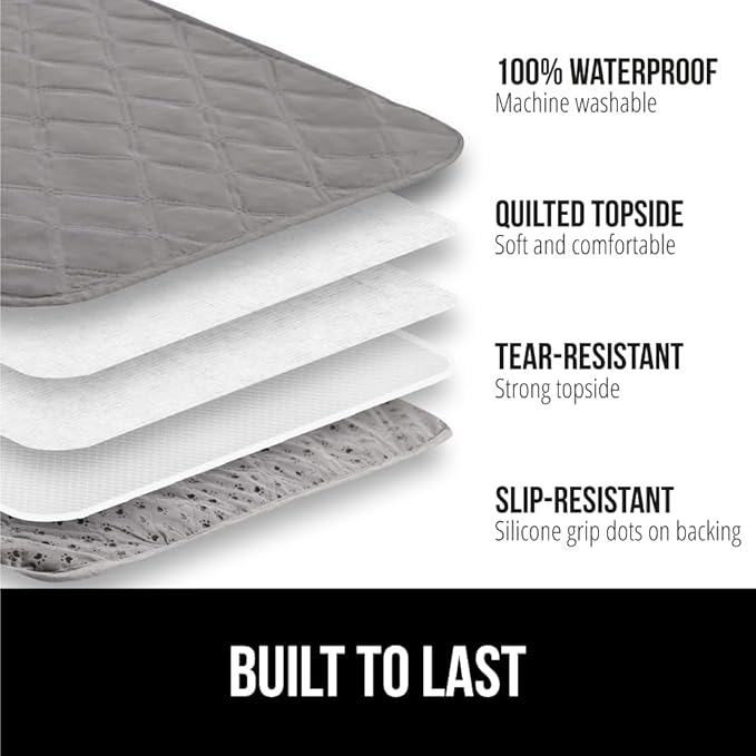 GORILLA GRIP Waterproof Dog Blanket, 68x82 Couch Cover for Dogs Washable, Protects Sofa, Furniture, Crate, Car, RV Essentials Pet Supplies, Tear and Slip Resistant Leakproof Cushion Cover, Charcoal