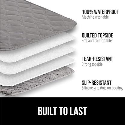 GORILLA GRIP Waterproof Dog Blanket, 68x82 Couch Cover for Dogs Washable, Protects Sofa, Furniture, Crate, Car, RV Essentials Pet Supplies, Tear and Slip Resistant Leakproof Cushion Cover, Charcoal