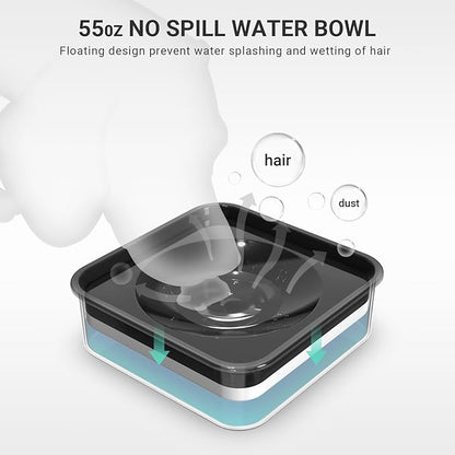 Elevated Dog Bowls, 2-in-1 Raised Slow Feeder Dog Bowls Stand with Anti Spill Non-Skid No Shaking Water Bowl 4 Height for Large Medium Dogs[Upgrade Version]