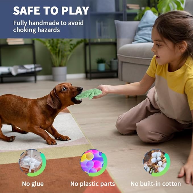 Act boldly 5-Pack Squeaky Dog Toys – Durable Animal-Shaped Plush Chew Toys for Dogs, Handmade Interactive Puppy Toys with Squeaker, Perfect for Reducing Destructive Behavior