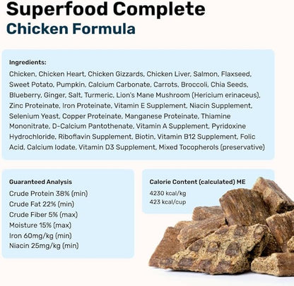 Superfood Complete, Air-Dried Adult Dog Food - High Protein, Zero Fillers, Superfood Nutrition by Katherine Heigl (24 oz., Premium Chicken)