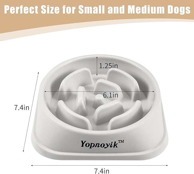 2 Pack Slow Feeder Dog Bowls for Healthy Eating, Non-Slip and Anti-Choking Design, Reduces Bloating & Overeating for Medium Dogs and Cats, Easy to Clean