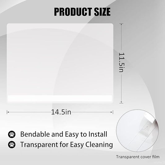 6PCS Cat Litter Box Pee Shields,Transparent Easy Clean Splash Guard for Open Top Litter Pan 14.5×11.5in- Litter Box Not Included(6PC)