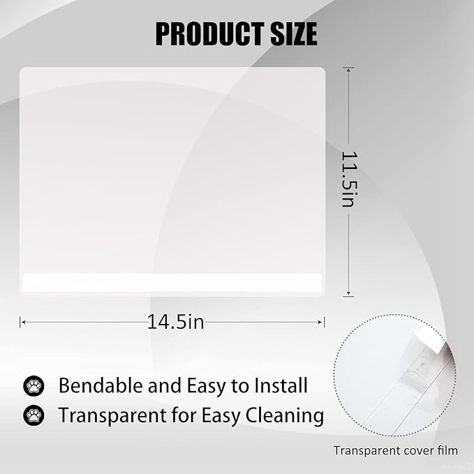 9PCS Cat Litter Box Pee Shields,Transparent Easy Clean Splash Guard for Open Top Litter Pan 14.5×11.5in- Litter Box Not Included(9PC)