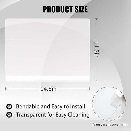 4PCS Cat Litter Box Pee Shields,Transparent Easy Clean Splash Guard for Open Top Litter Pan 14.5×11.5in- Litter Box Not Included(4PC)