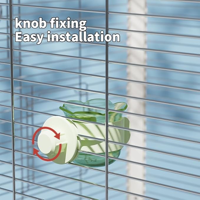 2pcs/4pcs PET Bird Bowls with Clamp, Bird Cage Feeder, Durable Water Bowl, Feeding Cups, Water Feeder for Cockatiel, Parakeet, Macaw, Finches, Lovebirds, Small Animals Gray (Light Green, 2pcs)