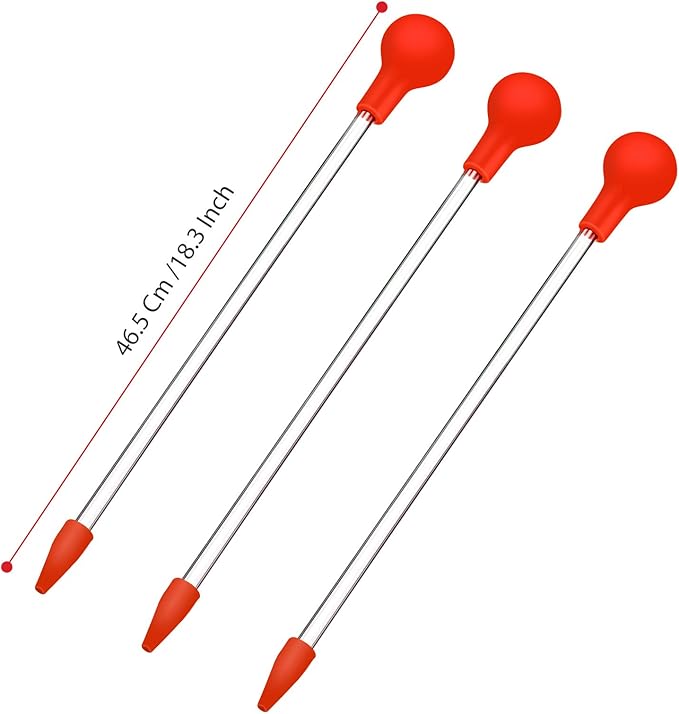 Aquarium Choice Coral Feeder Long Syringe Tube Liquid Fertilizer Feeder SPS HPS Marine Reef Coral Feeder Tool Fish Excreta Cleaner (3 Units 46.48CM/18.31 Inch)