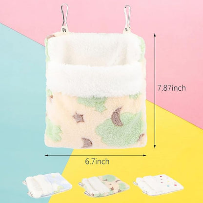 Sugar Glider Sleeping Pouch Bag, Warm Hamster Hammock Pouch Sack Small Pet Hanging Bed for Hamster Rat Hedgehog Squirrel and Other Small Animal (Green)