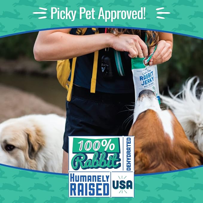 Smart Cookie Single Ingredient Rabbit Jerky Dog Treats - Training Treat Strips for Dogs and Puppies with Allergies, Sensitive Stomachs - Dehydrated, 100% Meat, Grain Free, Made in USA - 3oz, Pack of 3