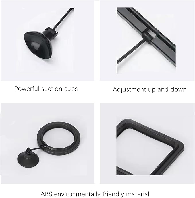 2PCS Fish Feeding Rings, Easy to Install Practical Aquarium and Fish Tank Floating Ring Food Feeder for Goldfish Turtles and Other Smaller Fish (Round and Square, Black)