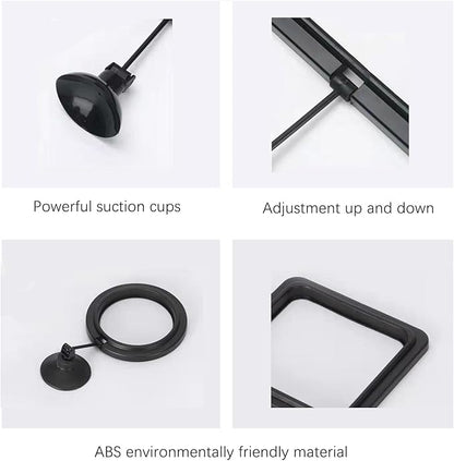 2PCS Fish Feeding Rings, Easy to Install Practical Aquarium and Fish Tank Floating Ring Food Feeder for Goldfish Turtles and Other Smaller Fish (Round and Square, Black)