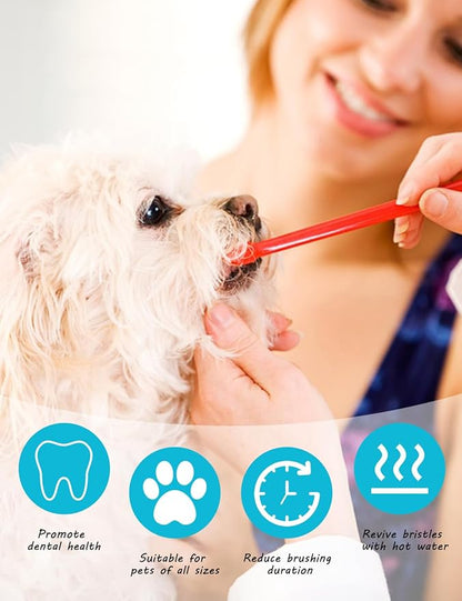 300 Pcs Dog Toothbrush Bulk Dual-Headed Toothbrush for Dogs Teeth Cleaning Dog Tooth Brush for Large Small Dogs Cats Puppy Teeth Cleaning Oral Dental Care Supplies 10 Colors