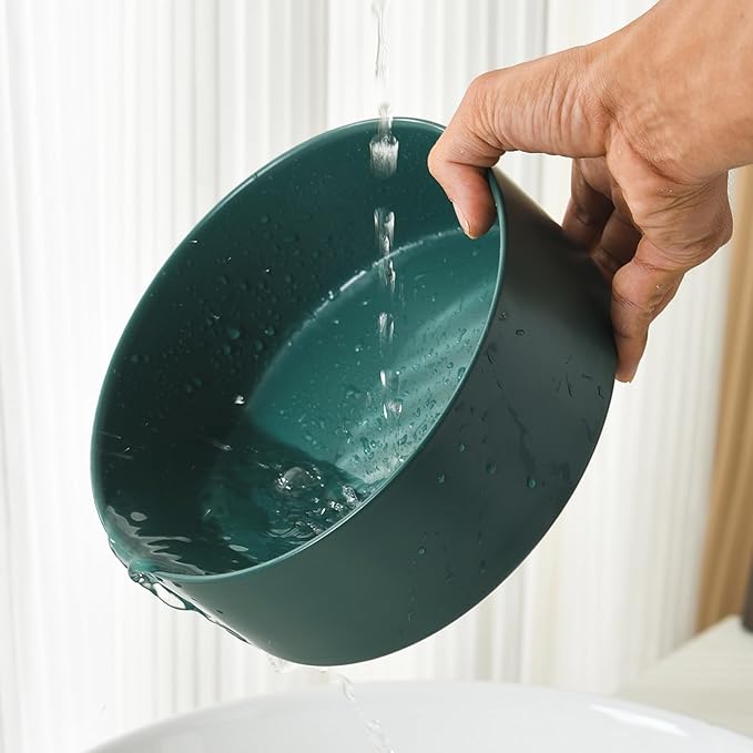 6'' Ceramic Dog Bowl - 30Oz Classic Dogs Food & Water Bowl for Small and Medium Breed Dogs, Heavy Duty Non-Slip Dog Dishes, Food Grade Stoneware Pet Bowl, Dishwasher & Microwave Safe, Green