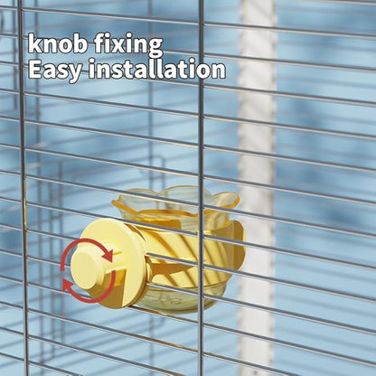 2pcs/4pcs PET Bird Bowls with Clamp, Bird Cage Feeder, Durable Water Bowl, Feeding Cups, Water Feeder for Cockatiel, Parakeet, Macaw, Finches, Lovebirds, Small Animals Gray (Yellow, 4pcs)