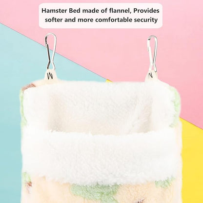 Sugar Glider Sleeping Pouch Bag, Warm Hamster Hammock Pouch Sack Small Pet Hanging Bed for Hamster Rat Hedgehog Squirrel and Other Small Animal (Green)