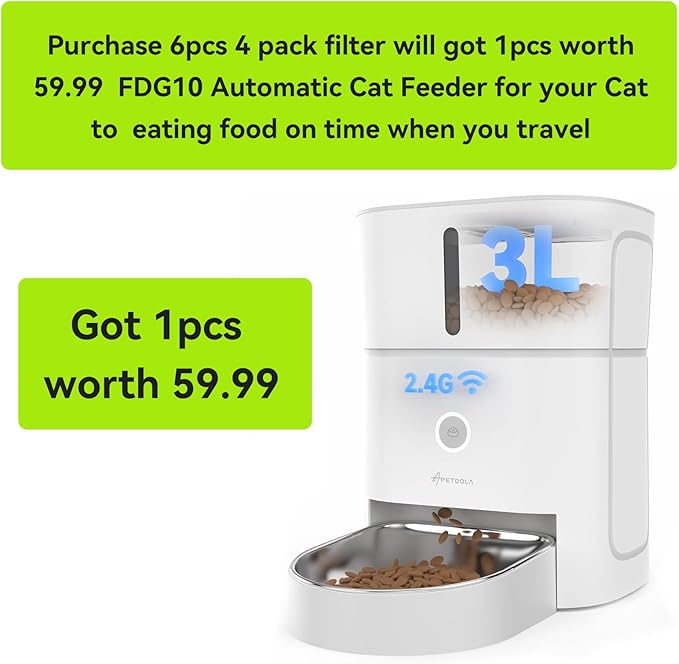 Dog Water Fountain 8 Pack Filters, 9L/2.4 Gallon Pet Fountain, Ultra Quiet