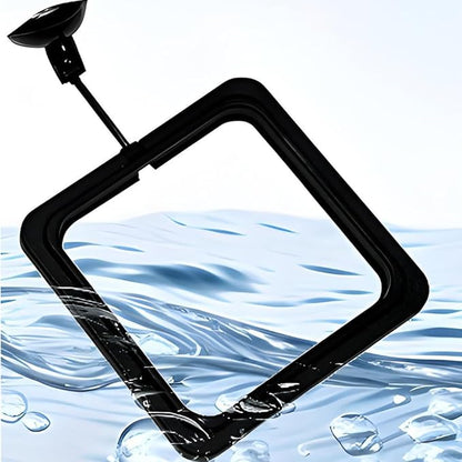 2Pcs Fish Feeding Rings Black Square Floating Food Feeder Circle with Suction Cup for Fishes Tank Aquarium Turtle Betta Goldfish Small Fish Feeding Accessories Floating Plant Duckweed Ring