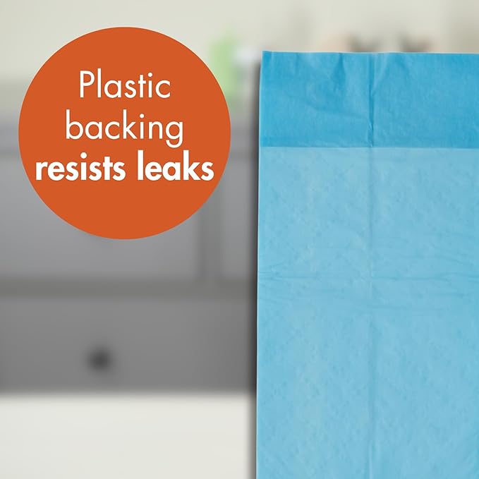 Caring Disposable Underpads, Pet Pee Pads for Potty Training, Moderate Absorbency, 23 x 36 in, 50-Pack