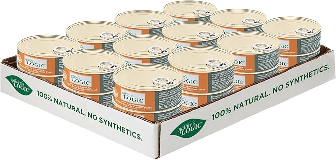 Nature's Logic Wet Can Cat Food - Feline Duck & Salmon Feast 95% Animal Ingredients - No Synthetic Vitamins, Minerals or Artificial Additives, 100% Natural, Grain-Free- Duck & Salmon (5.5 oz, 24 pack)