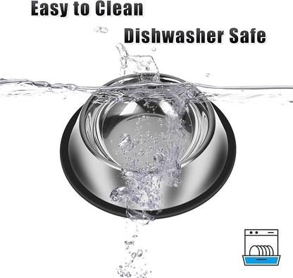 3Pcs Stainless Steel Dog Bowls Set - Non-Slip Food and Water Bowl 13 Oz - Dishwasher-Safe, Rust Resistant Metal Pet Bowls for Small/Medium/Large Sized Pets