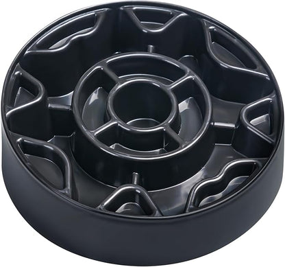Tilted Slow Feeder Dog Bowl for Flat Face Breeds, Retro Style Non-Skid Food Bowl for Flat Face Breeds for Dogs & Cats Large, Small (Black)