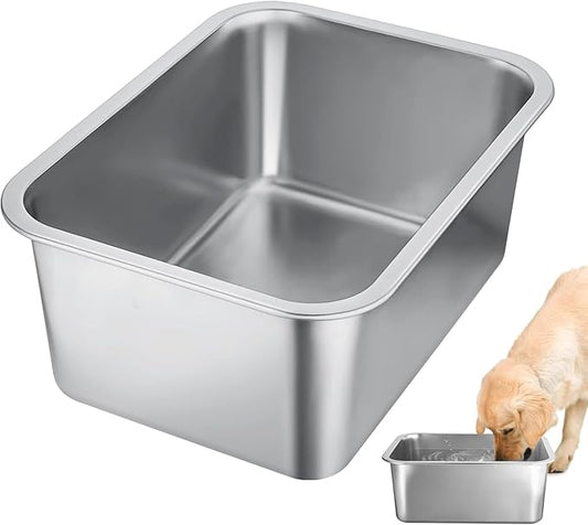 3 Gallons Extra Large Dog Bowls - Durable Food Grade Stainless Steel Dog Water and Food Bowl No Spilling, High Capacity for Large Breed Dogs Indoor Outdoor