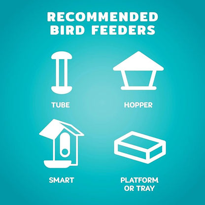 Audubon Park Waste Free Wild Bird Seed – 12 lb. No Mess Blend with Sunflower Hearts & Peanut Pieces – Bird Food for Outside Feeders