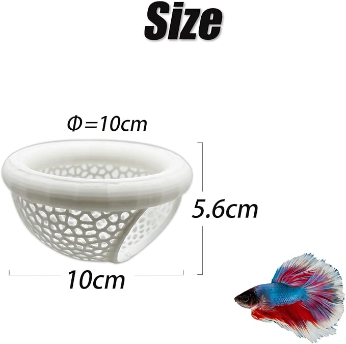 Aquarium Floating Betta Fish Skins, Betta or Shrimp Feeder, Cave and Hammock, Small Fish Feeding Rings, Aquarium Hiding Feeding Decorative Accessories (White)