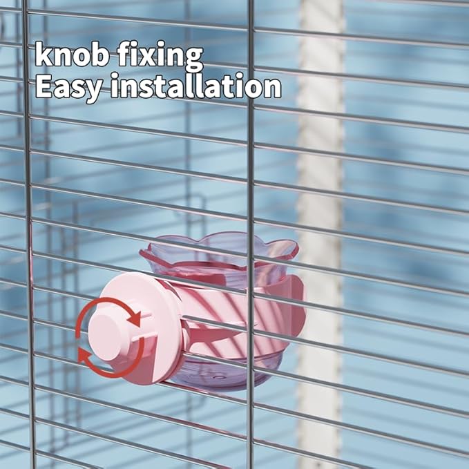 2pcs/4pcs PET Bird Bowls with Clamp, Bird Cage Feeder, Durable Water Bowl, Feeding Cups, Water Feeder for Cockatiel, Parakeet, Macaw, Finches, Lovebirds, Small Animals Gray (Pink, 4pcs)