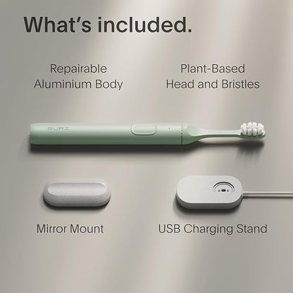 SURI 1.0 Sonic Electric Toothbrush | 40+ Day Battery | Designed in California | Sustainable Electric Toothbrush for Adults | Travel Toothbrushes | Tooth Brush | Green