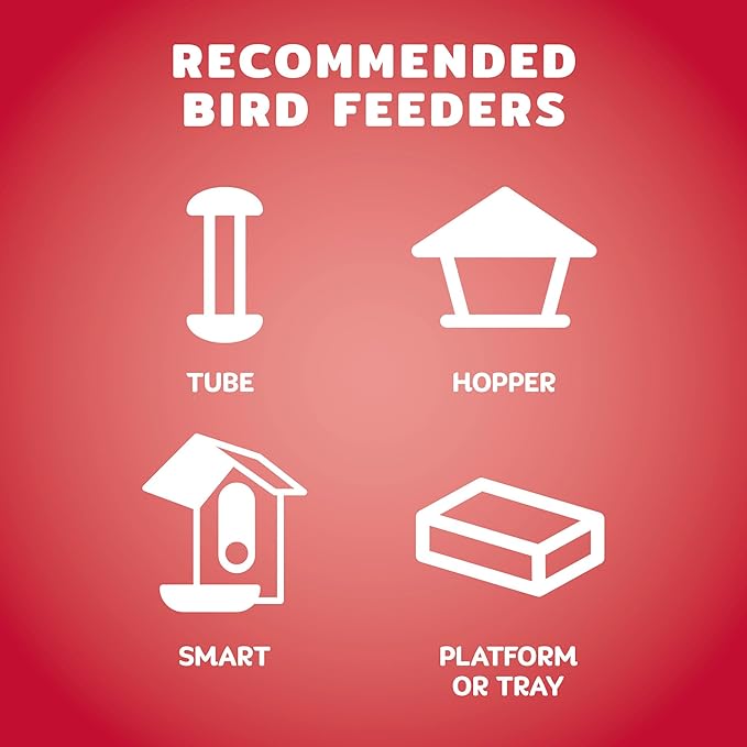 Audubon Park Cardinal Wild Bird Seed - 8 lb. No Corn, Milo, or Millet – Sunflower & Safflower Mix – Bird Food for Outside Feeders