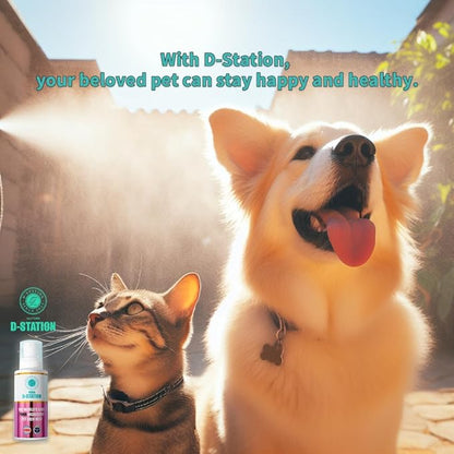 D-STATION PDRN Pet Skin Care Mist Spray – Anti-Static, Deodorizing, Moisturizing, Itch Relief & Nourishes Skin & Coat for Dogs & Cats (5.07 oz)