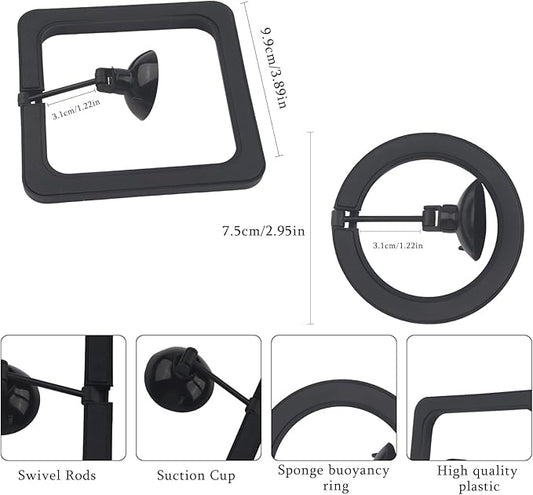 2 Pcs Small Fish Feeding Ring, Floating Food Feeder with Strong Suction Cup Aquarium Feeding Ring for Floating Aquariums and Fish Tanks